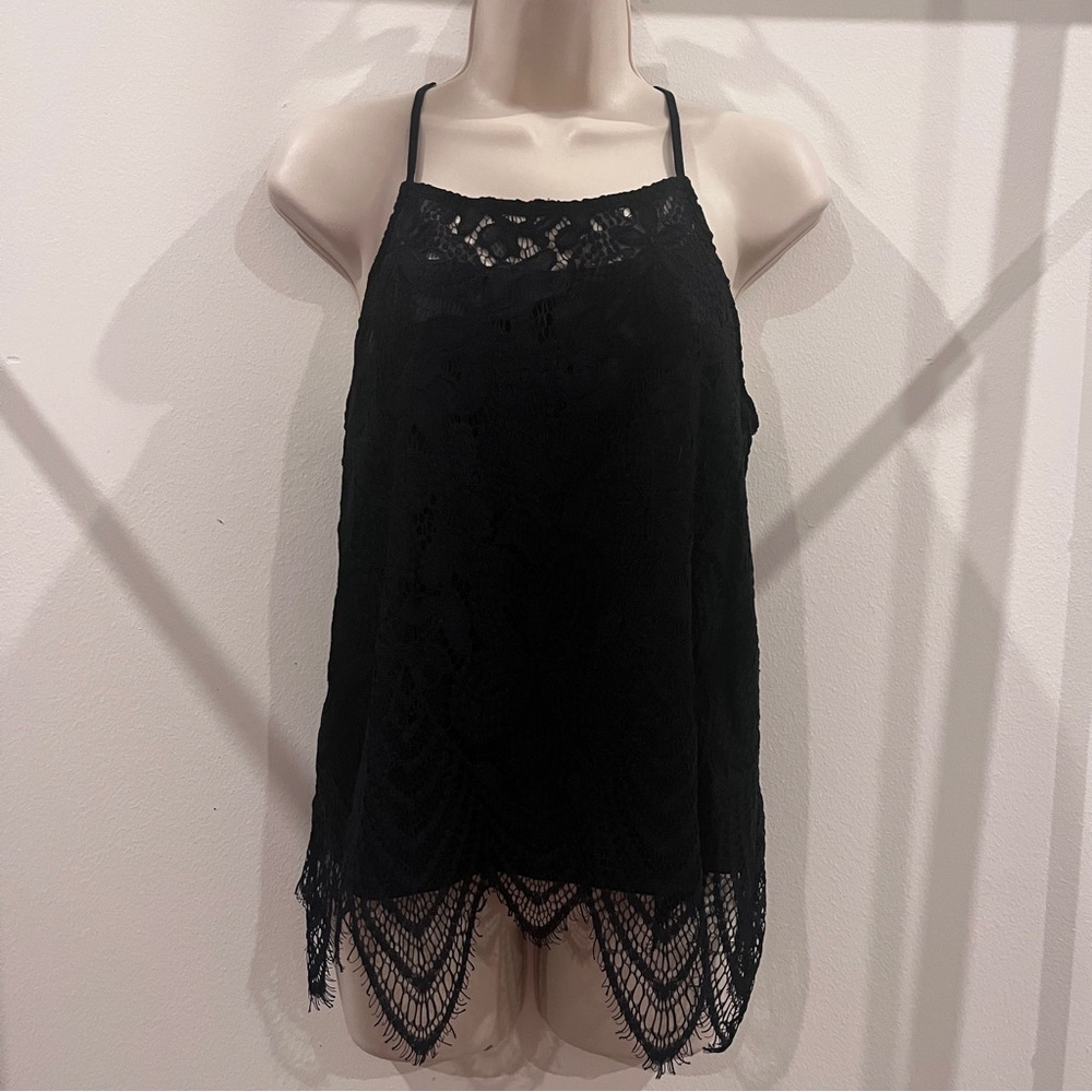 Whimsigoth Boho Lace Grunge Racerback Sleeveless Tank Festival Southwest Fairy